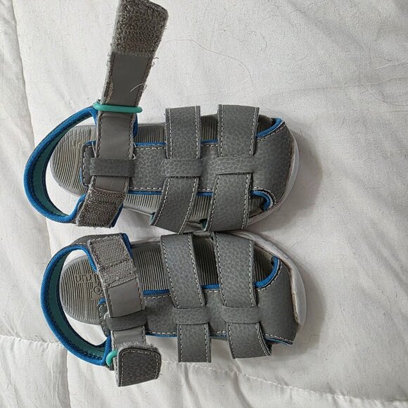 See Kai Run Kids Sandals Size 6 Grey Blue Adjustable Straps - Picture 5 of 5